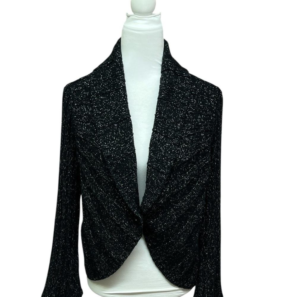 WHBM Sparkling Silver and Black Knit Sweater